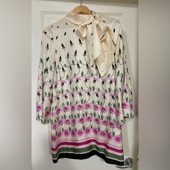 Floral Silk Dress with Scarf - Picture 1 of 5